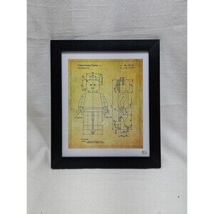 Lego Figure Patent Blueprint Framed Oliver Gal Original Art Print, 2013